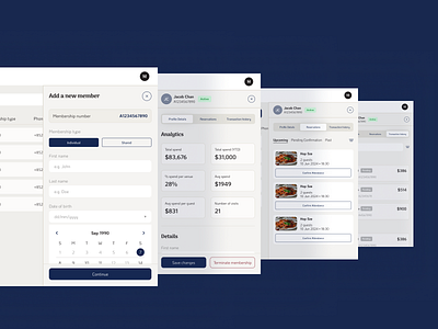Restaurant/Club Membership Admin App admin app admin portal club membership cms fb membership mobile app web app