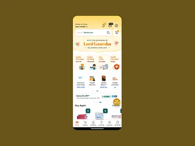 Event Takeover for Apollo 24|7 Application apollo24|7 event campaign ganesh chaturthi page takeover ui