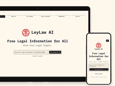 LeyLaw - UI and UX for AI-Powered Legal Information App ai branding chatbot law lawyers legal ui ux