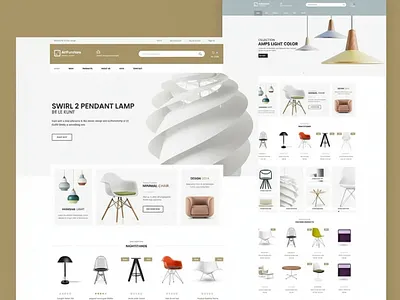 Shopify Design for Modern Furniture & Lighting Store product page product template shopify shopify design web design