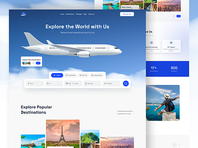 Travel Agency branding design interaction design landing page logo minimal motion graphics tour guide travel agency travelwithus ui ui design uiux design ux ux design vector website website landing page