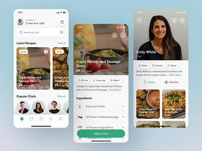 Recipe App app app design cooking app food app food recipe minimal design mobile recipe recipe app