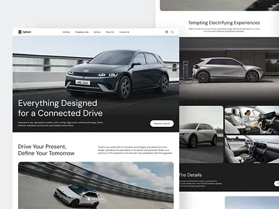 Electric Vehicles Landing Page car clean drive fireart layout page promo road typography ui ux vehicle web website