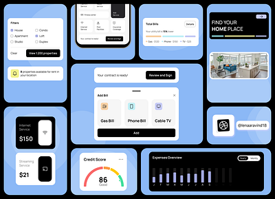Utility Management Dashboard bento design ui ux