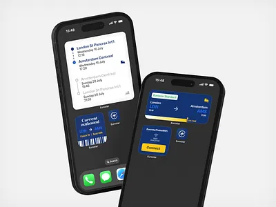 Widgets Concept 02 app concept design eurostar interface ios mobile product product design train travel trip ui ux widget widgets
