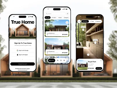 True Home — Real Estate Website Design & Development (UX/UI, Web 3d animation branding design figma figma to webflow graphic design hotel website | uiux webflow illustration landing page mobile web real estate redesign ui ui ux web design web develop webflow webflow site website