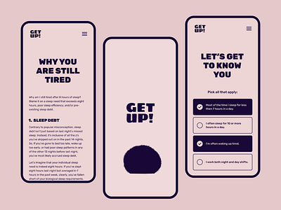 GetUp! _App animation app design health illustration logo minimalistic sleep ui