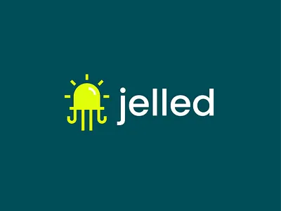 jelled bubl fish fish logo jellyfish led light light logo logo logo design ocean octopus sea