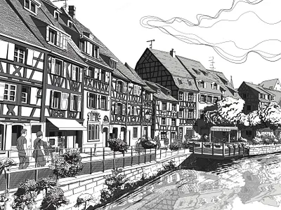 ILLUSTRATION B&W COLMAR graphic design illustrations