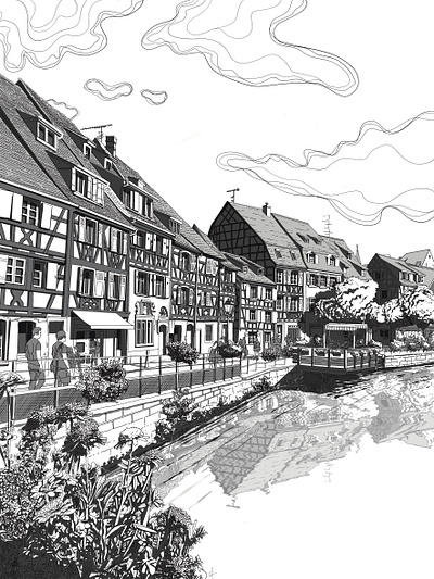 ILLUSTRATION B&W COLMAR graphic design illustrations