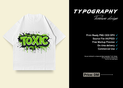 TOXIC – Bold Graffiti Typography T-Shirt Design animation de desertvibes design edgy style graphic design illustration logo streetwear typography typographydesign