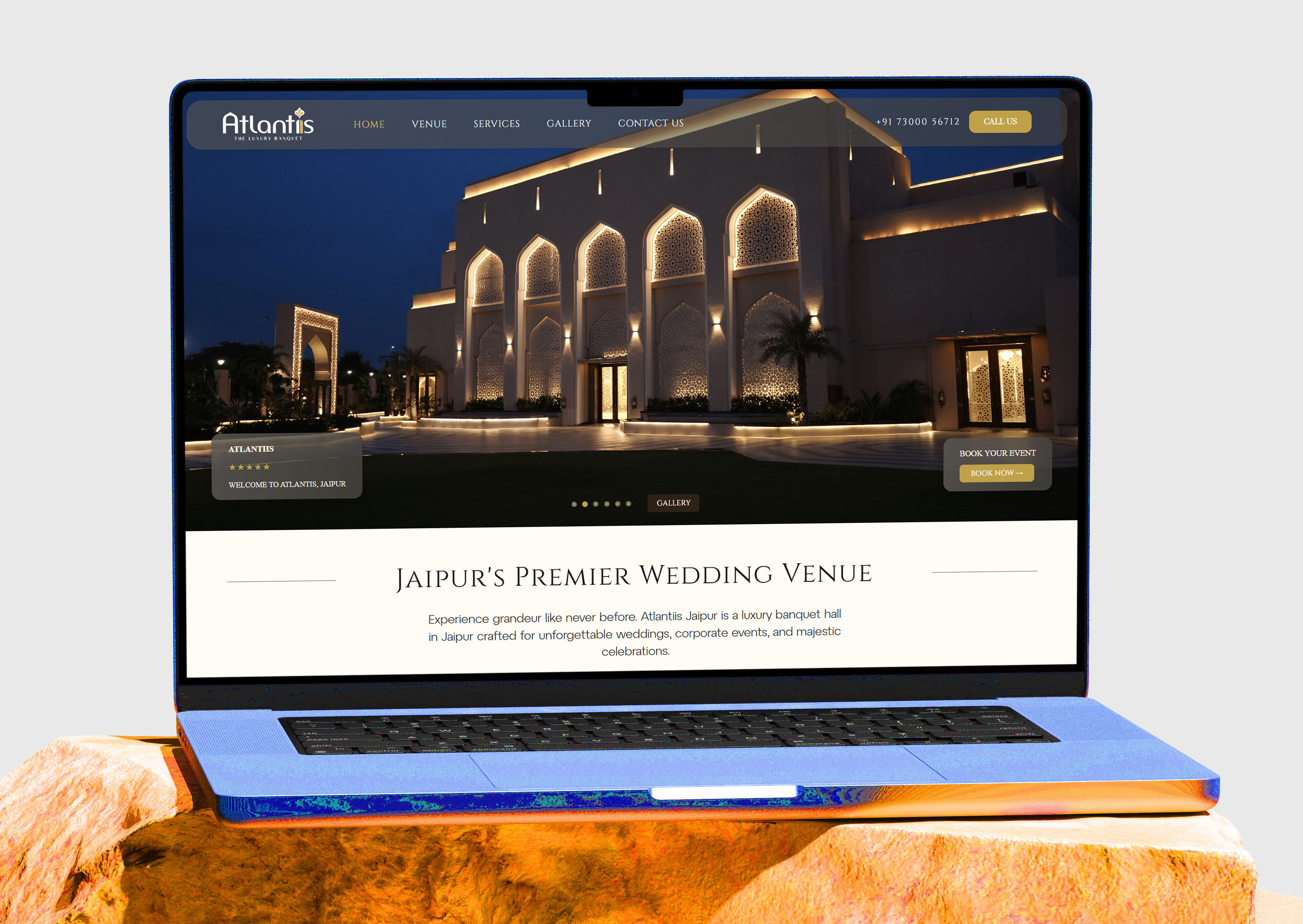 Atlantiis Banquets Website atlantiis banquets elegnace event event book function luxury premium royal traditional ui web website wedding