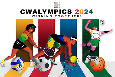 Nestle CWALYMPICS 2024 branding event design graphic design motion graphics