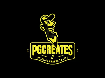 PGCreates – 2025 – Badge badge bolt brand branding character design graphic design illustration lightning logo mark mascot pencil vector