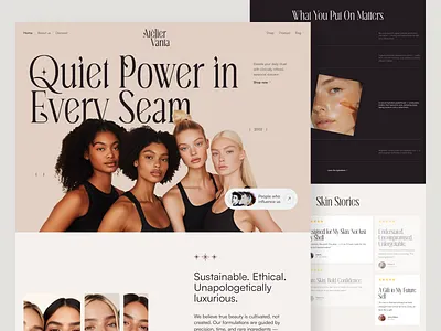 Skin Care - Landing page beige clean creative design landing page minimal modern skin care skincaredesign ui ux web design website