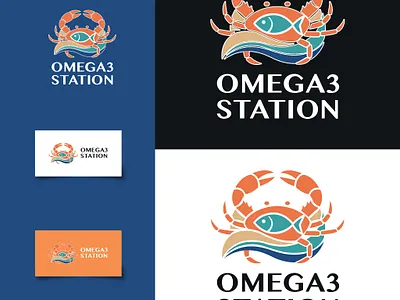 Seafood Logo design - Omega3 logo restaurant