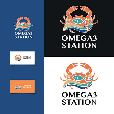 Seafood Logo design - Omega3 logo restaurant