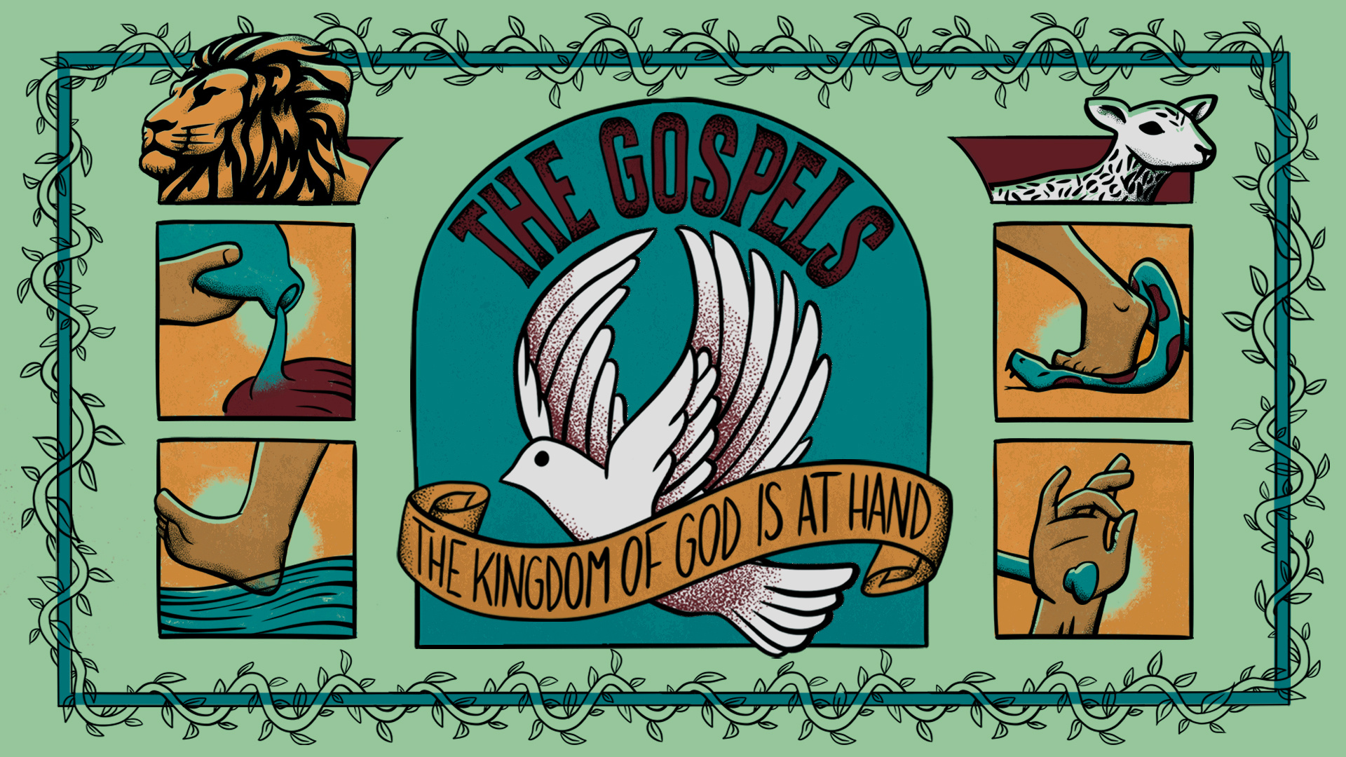 Gospels Series Tattoo Illustration & Branding church design dove feet gospel gospels grunge hands illustration kingdom of god lamb lion scripture series design serpent sketch tattoo tattooing