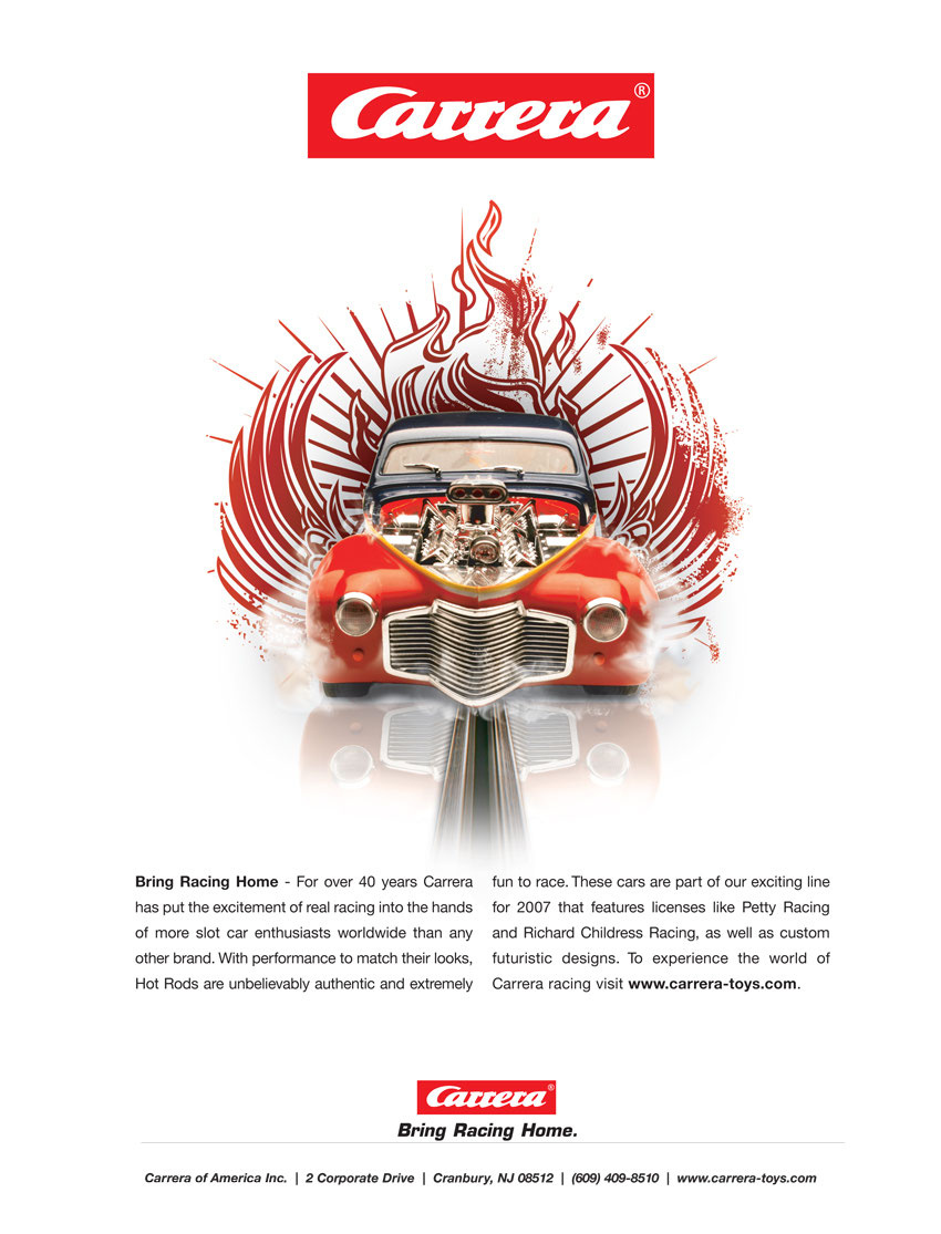 advertising ad agency advertising carrera of america cars design graphic design layout magazine advertising photoshop toy cars