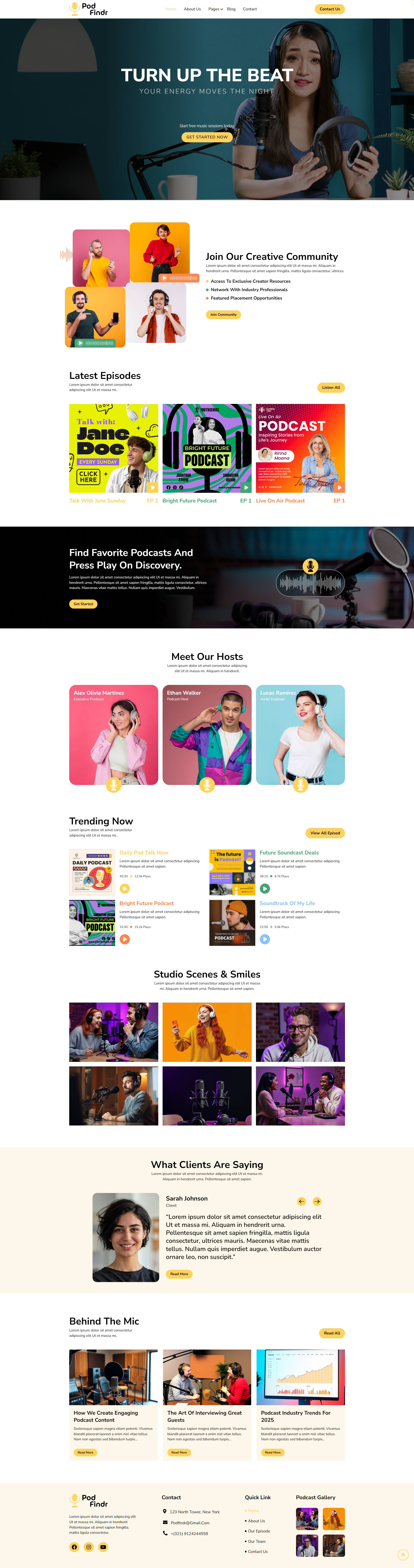 🎙️ PodFindr – Podcast Website Design Concept