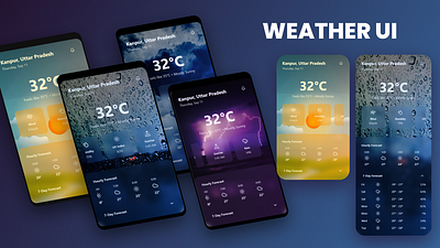 Weather App UI Design - Day 37 of DailyUI app ui dailyui design mobile ui mobile ui design ui ui design ui ux weather app weather app mobile weather app ui weather mobile weather ui web design