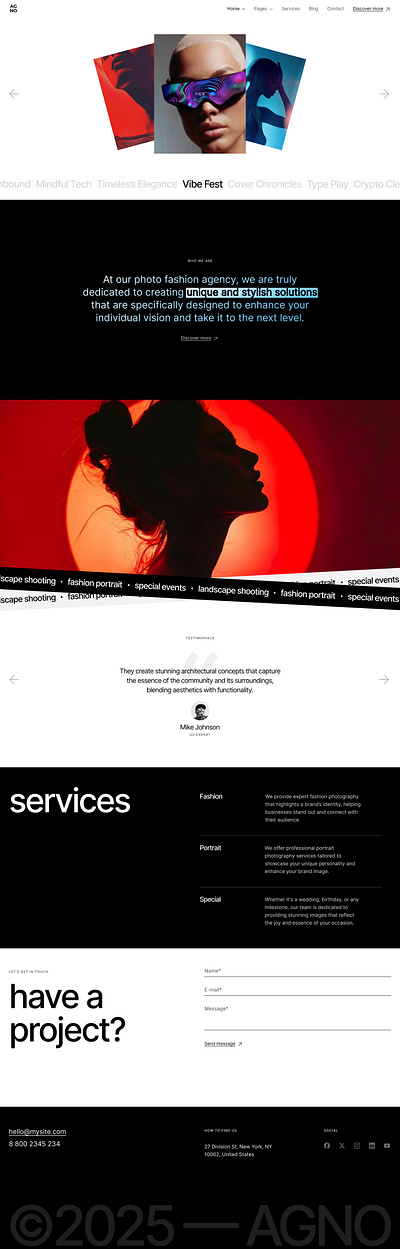 AGNO - Cards Slider Portfolio WordPress Theme 3d animation branding creative graphic design logo motion graphics portfolio ui web design wordpress wordpress theme
