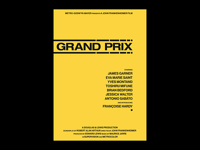 GRAND PRIX Poster 2d adobe design film grahics graphic graphic design illustrator minimal photoshop portfolio poster poster design posters print racing type typographic typography yellow