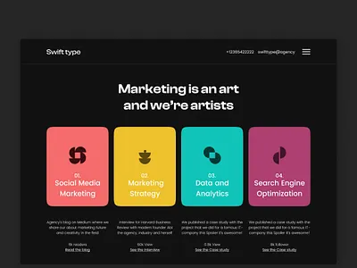 Service Page Design for Marketing Agency adobexd design graphic design illustration logo ui uiux userexperience userinterface ux