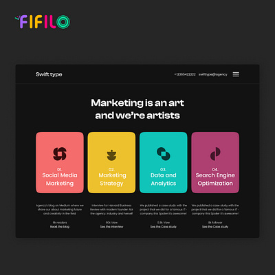 Service Page Design for Marketing Agency adobexd design graphic design illustration logo ui uiux userexperience userinterface ux