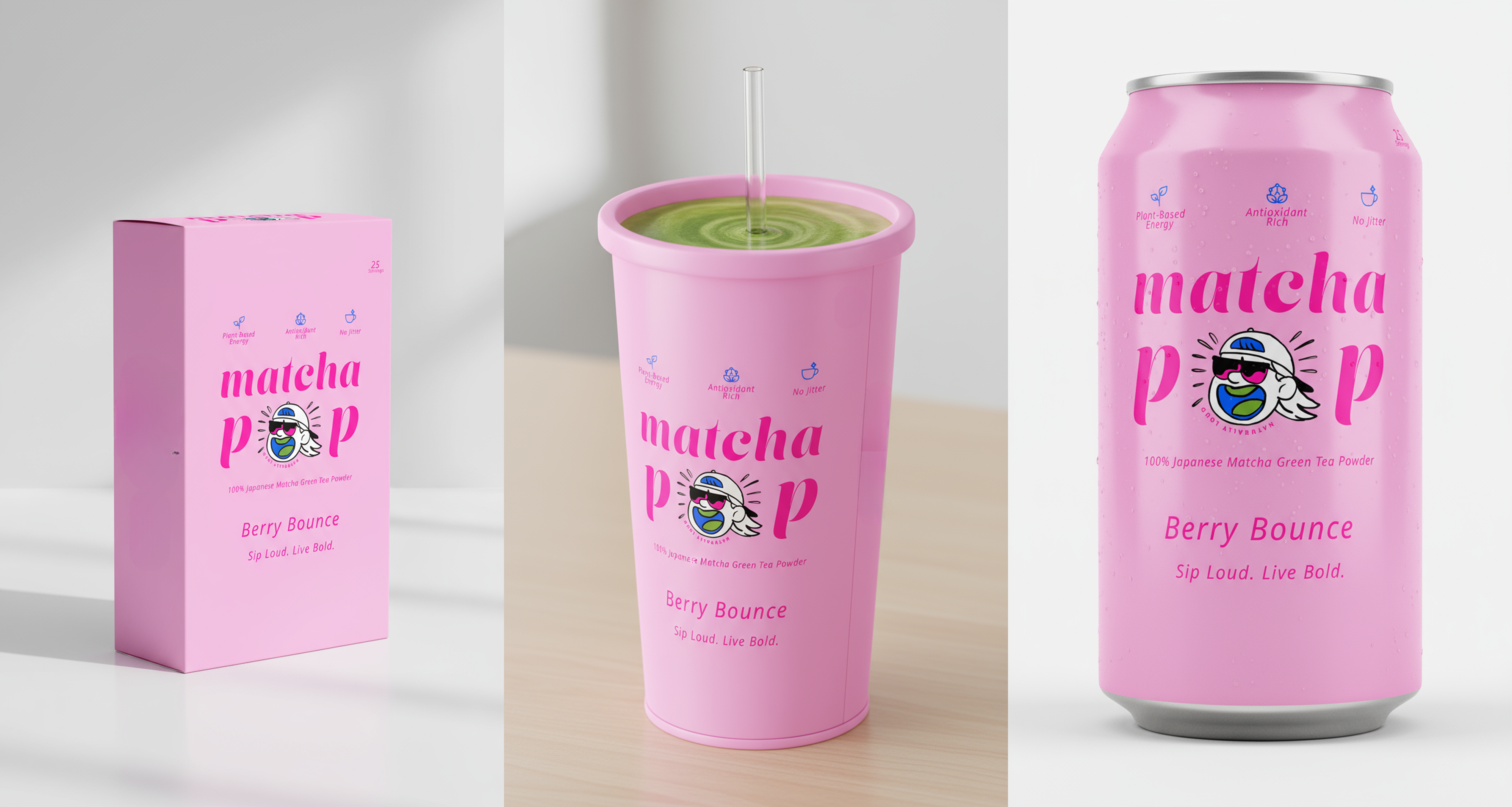 Matcha Pop: Brand Identity branding logo packagingdesign
