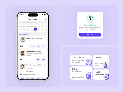Medical health — Doctor online appointment doctorbooking doctorlist healthcare healthmonitoring healthtech labtests medicalapp mobileui telemedicine ui ux