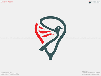 Lacrosse Pigeon Logo animal logo bird logo bird sports logo birds brand identity design brand logo branding design games graphic design lacrosee lacrosse pigeon logo logo logos pigeon pigeon logo pigeon logo design sports sports logo