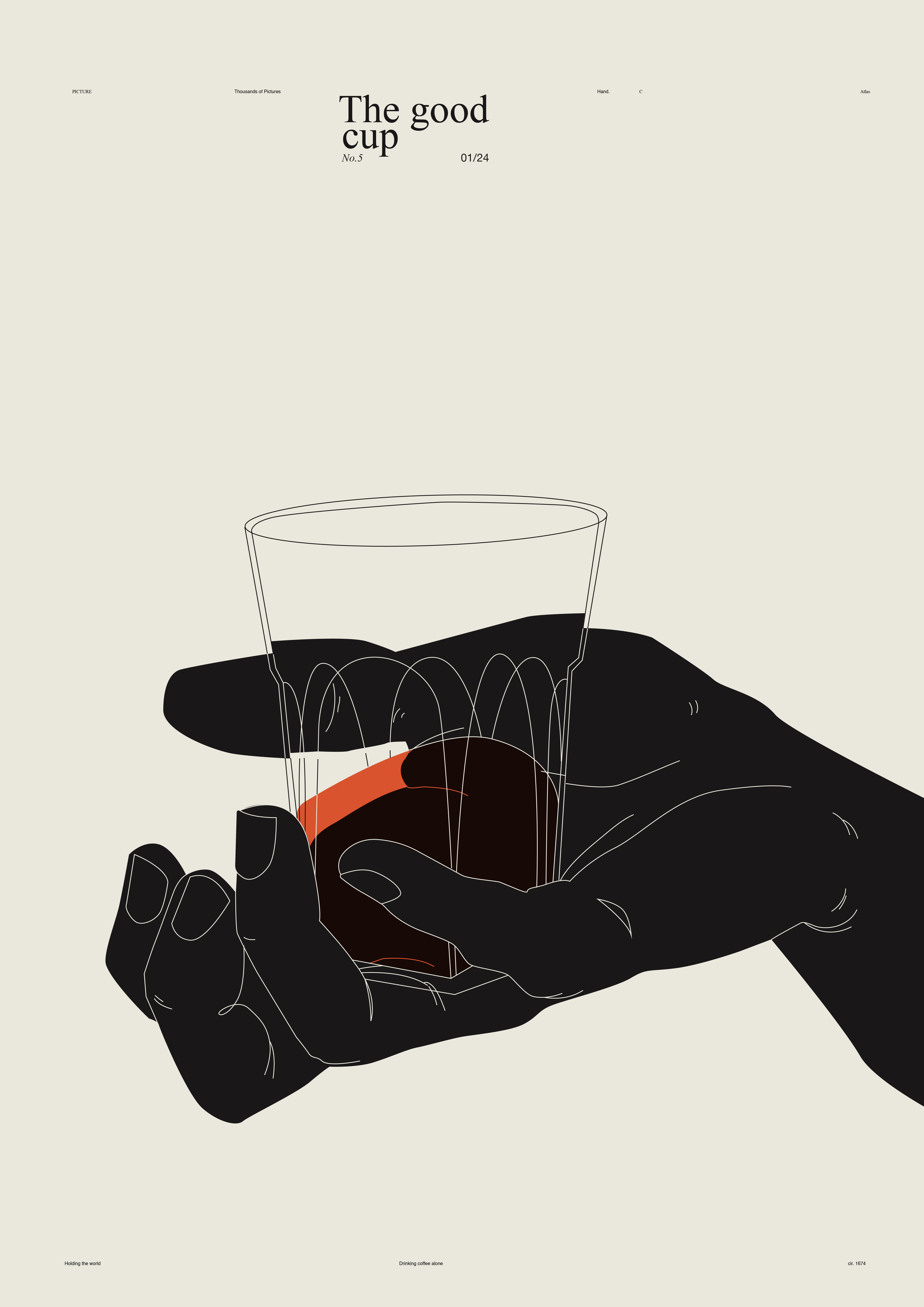 The good cup abstract coffee composition cup design glass glasss illustration hand hand illustration illustration laconic lines minimal minimal typography poster typography