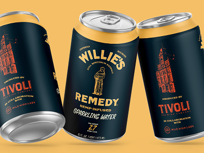 Willie's Remedy Sparkling Water 2d beverage bottle brewery brewing can cannabis cbd illustration label marijuana packaging procreate retro vintage willie nelson