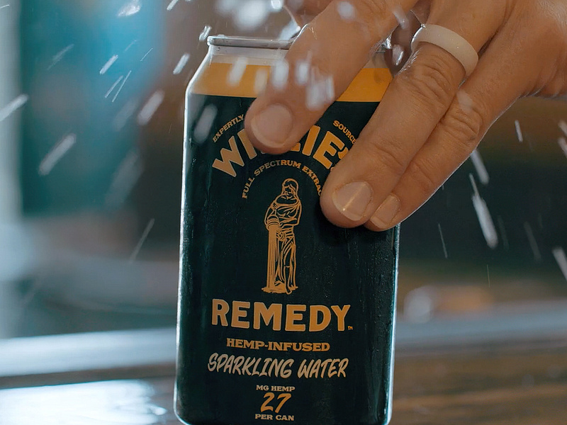 Willie's Remedy Sparkling CBD Water 2d beverage bottle brewery brewing can cannabis cbd design illustration label labeling marijuana packaging procreate retro sparkling vintage weed willie nelson