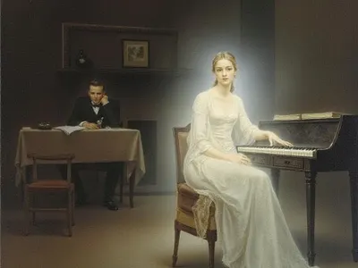 Haunted by Her Spirit 1 cover art work graphic design historical romance regency