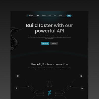 API Landing page - Dark Design api dark darkdesign landingpage ui ux