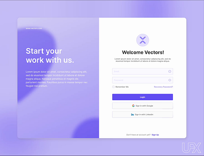 Website Login UI Page figma login screen web design