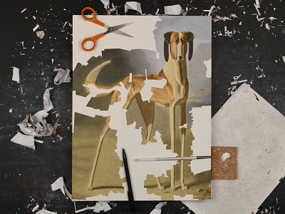 A very good boy, studio collage dog dogs dribbble illustration paper paper collage studio