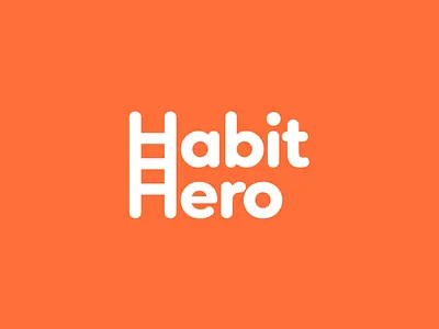 Habit Hero app logo friendly logo h logo habit app habit logo minimal mobile app design orange product design ui ui design