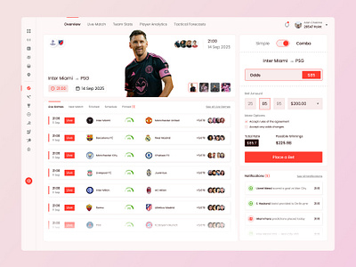 Football Match Analytics Dashboard – Live Stats & Chat athletic dashboard football dashboard live football live sports sports dashboard