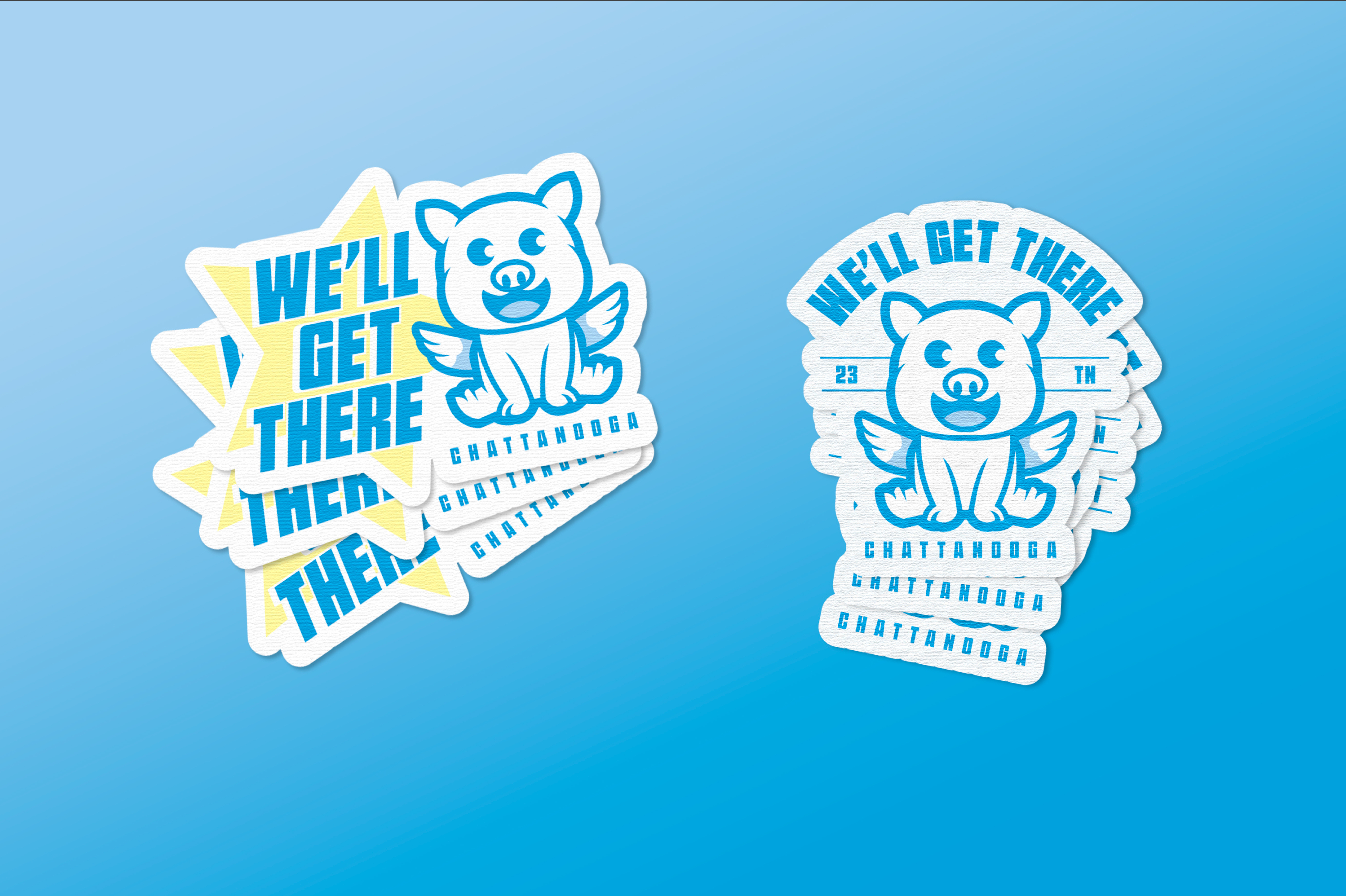 stickers design fun funny graphic design layout sticker well get there when pigs fly