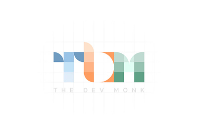 TDM (The dev monk) logo design branding dribbble dribbbleweeklywarmup geometric shapes graphic design logo shapes space typography weeks warm up