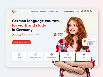 Web design platform for learning German design german home page learning ui uiux uiux design ux webdesign