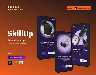 SkillUp – Educational Mobile App app design creativedesign educational app learning app prototyping skillup ui uiux user experience user interface ux design web design