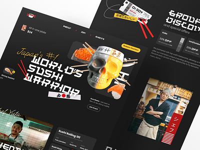 SOY - Sushi club landing page abstract branding design food graphic design illustration japan landing page sushi trending ui uiux web design website