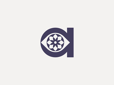 a lettermark branding eye floral flower logo mark symbol