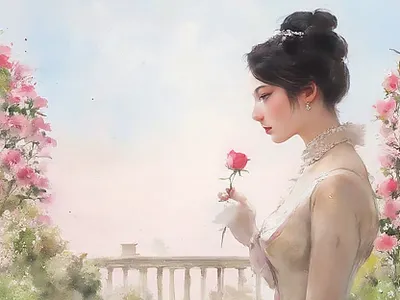 A Rose For Rose cover art work graphic design historical romance illustration regency