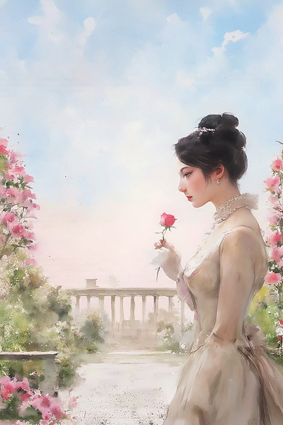 A Rose For Rose cover art work graphic design historical romance illustration regency