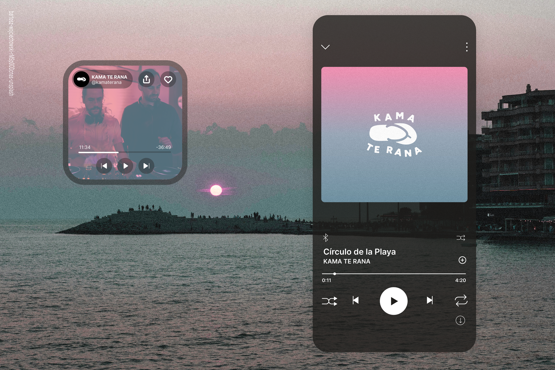 KAMA TE RANA beach brand design branding design dj durrës durrës albania electronic graphic design graphicdesign logo mascot mascot design music summer sunset visual id